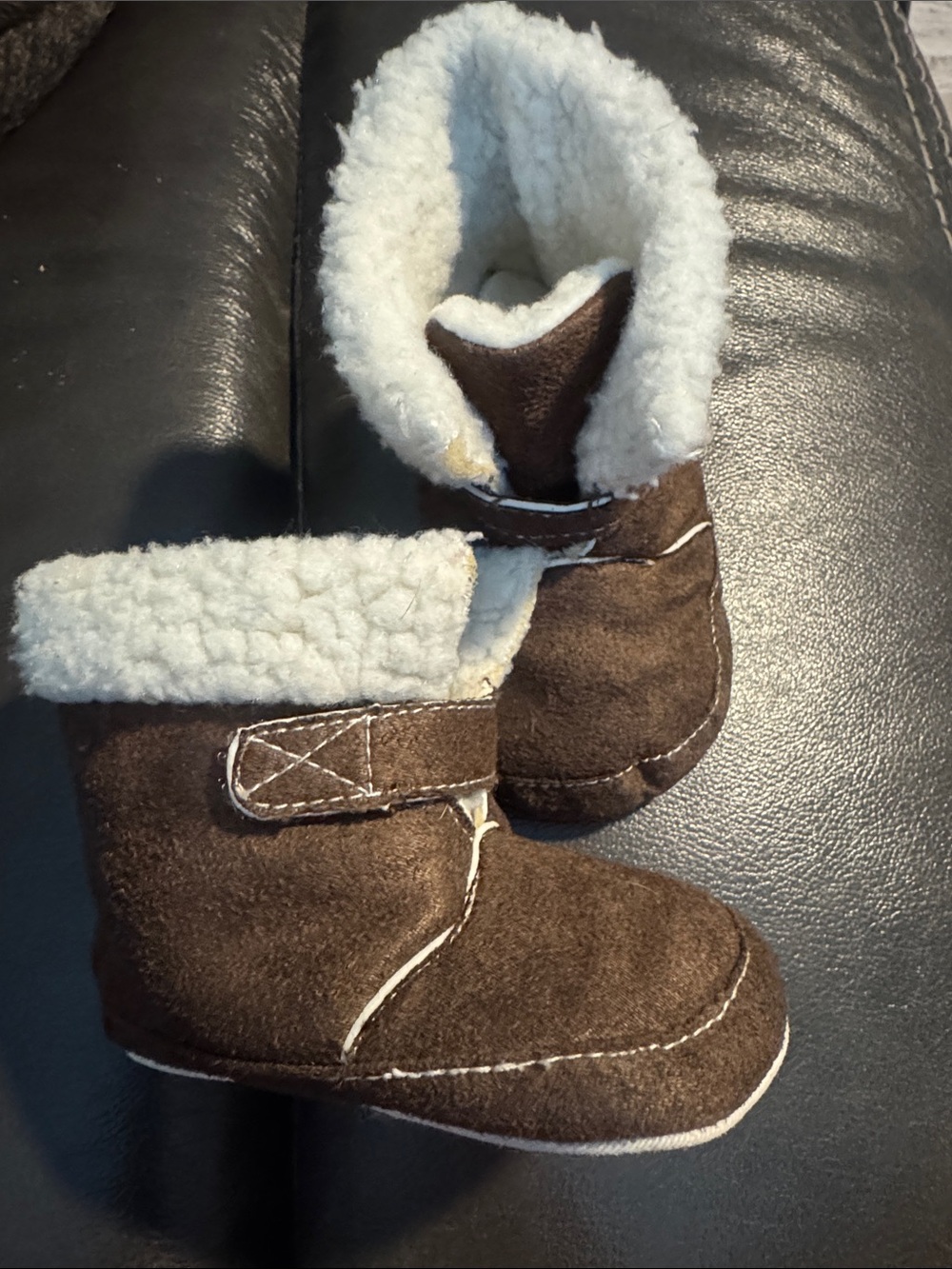 Baby Brown Sherpa-Lined Booties